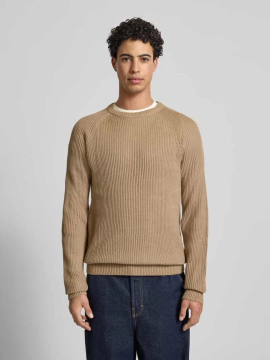 Zdjęcie produktu Sweter z dzianiny z okrągłym dekoltem model ‘PANNEL’ Jack&Jones Beżowy