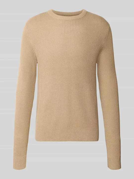 Zdjęcie produktu Sweter z dzianiny z okrągłym dekoltem model 'PANNEL' Jack&Jones Beżowy