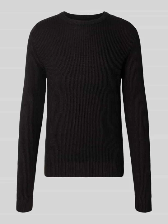 Zdjęcie produktu Sweter z dzianiny z okrągłym dekoltem model 'PANNEL' Jack&Jones Czarny