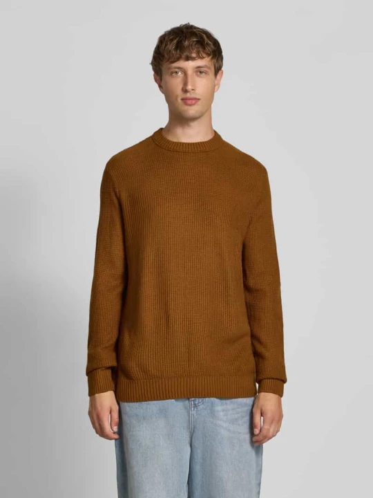 Zdjęcie produktu Sweter z dzianiny z okrągłym dekoltem model ‘ROY’ Jack&Jones Koniakowy
