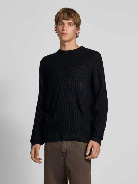 Zdjęcie produktu Sweter z dzianiny z okrągłym dekoltem model ‘ROY’ Jack&Jones Czarny