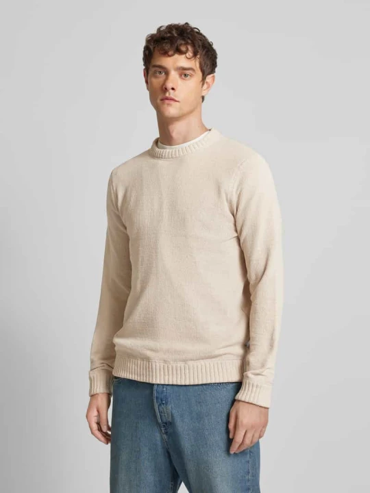 Zdjęcie produktu Sweter z dzianiny z okrągłym dekoltem model ‘SETHAN’ Only & Sons Beżowy
