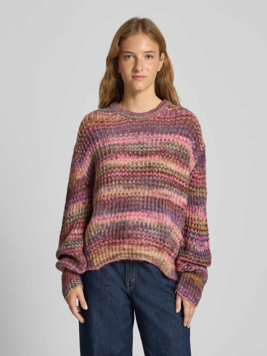 Zdjęcie produktu Sweter z dzianiny z okrągłym dekoltem model ‘SIMONE SPACE DYE’ JJXX Mocnoróżowy