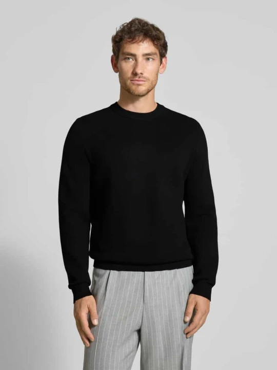 Zdjęcie produktu Sweter z dzianiny z okrągłym dekoltem model ‘THEO’ Casual Friday Czarny