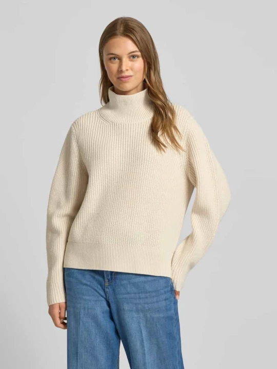 Zdjęcie produktu Sweter z dzianiny z prążkowaną stójką Windsor Złamany biały