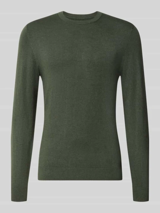 Zdjęcie produktu Sweter z dzianiny z prążkowanym okrągłym dekoltem MCNEAL Khaki melanż