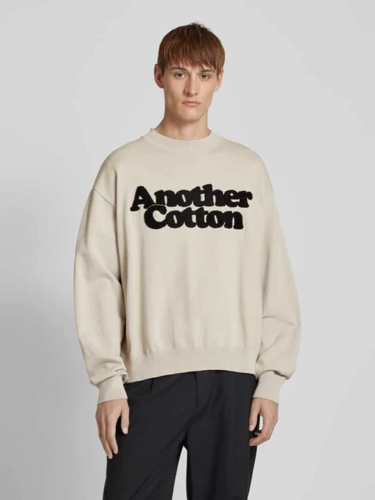 Zdjęcie produktu Sweter z dzianiny z prążkowanymi wykończeniami Another Cotton Lab Złamany biały