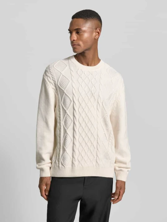 Zdjęcie produktu Sweter z dzianiny z prążkowanymi wykończeniami Armani Exchange Biały