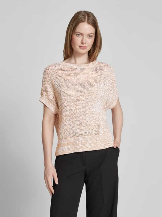 Zdjęcie produktu Sweter z dzianiny z prążkowanymi wykończeniami Armani Exchange Morelowy