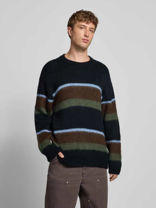 Zdjęcie produktu Sweter z dzianiny z prążkowanymi wykończeniami Carhartt WIP Ciemnobrązowy