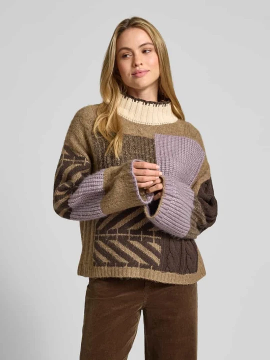Zdjęcie produktu Sweter z dzianiny o kroju loose fit z dodatkiem bawełny i wełny Jake*s Lawendowy