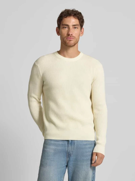 Zdjęcie produktu Regular Fit sweter z dzianiny z czystej wełny Manuel Ritz Biały