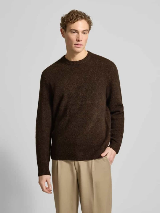 Zdjęcie produktu Sweter z dzianiny o kroju loose fit z dodatkiem wełny model „BLASIMON” Jack&Jones Czekoladowy
