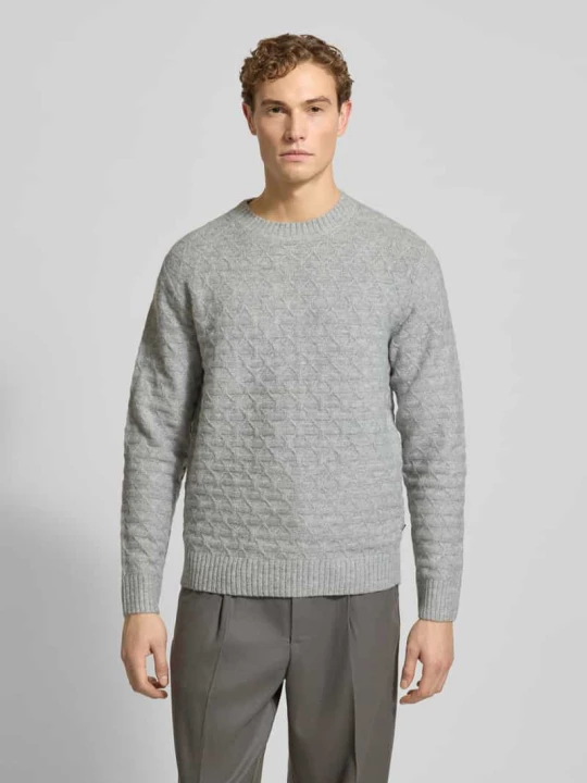 Zdjęcie produktu Sweter z dzianiny o kroju regular fit z dodatkiem wełny model „BLASIMON” Jack&Jones Średnioszary