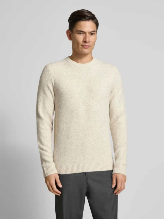Zdjęcie produktu Sweter z dzianiny o kroju loose fit z dodatkiem wełny model „BLASIMON” Jack&Jones Beżowy