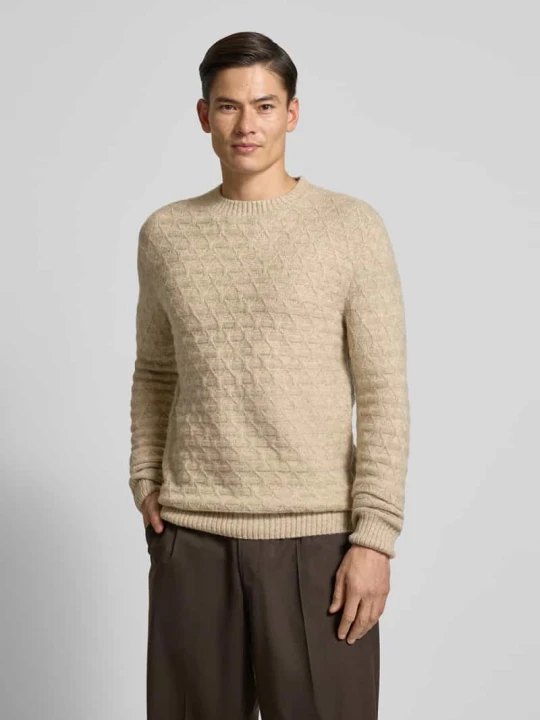 Zdjęcie produktu Sweter z dzianiny o kroju regular fit z dodatkiem wełny model „BLASIMON” Jack&Jones Beżowy