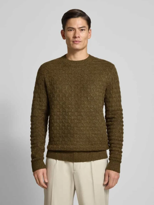 Zdjęcie produktu Sweter z dzianiny o kroju regular fit z dodatkiem wełny model „BLASIMON” Jack&Jones Camel