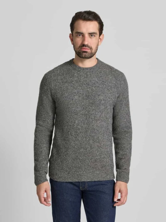 Zdjęcie produktu Sweter z dzianiny o kroju loose fit z dodatkiem wełny model „BLASIMON” Jack&Jones Średnioszary melanż