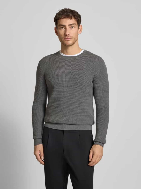 Zdjęcie produktu Sweter z dzianiny o kroju regular fit z Mieszanka wełny i bawełny Model 'Connor' Tiger Of Sweden Ciemnoszary
