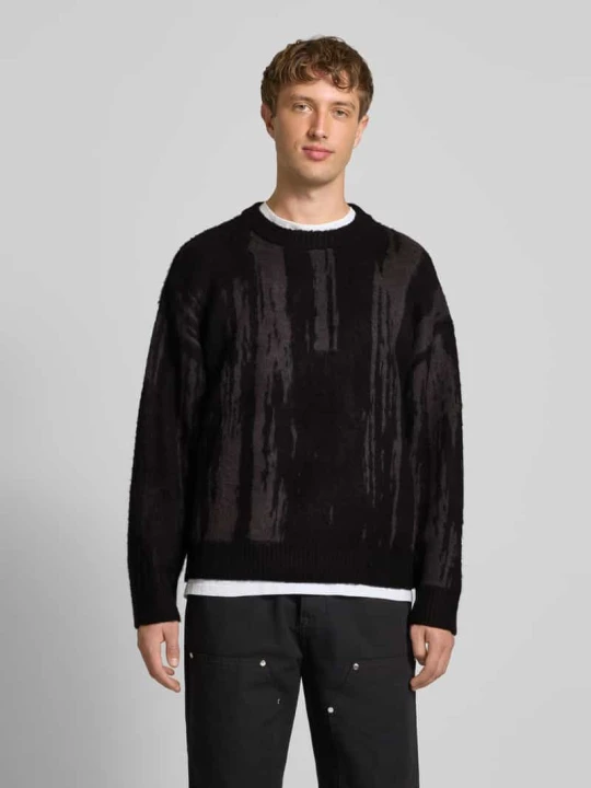 Zdjęcie produktu Sweter z dzianiny z prążkowanymi wykończeniami model ‘COVER’ Jack&Jones Czarny