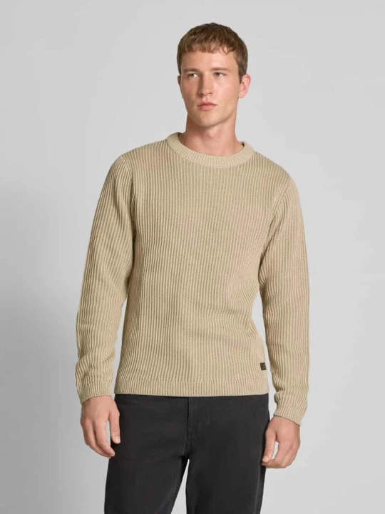 Zdjęcie produktu Sweter z dzianiny z prążkowanymi wykończeniami model ‘DOVER’ Jack&Jones Beżowy