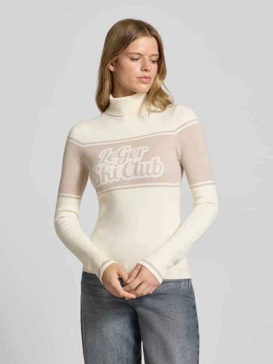 Zdjęcie produktu Sweter z golfem o kroju regular fit z Mieszanka wiskozy Model 'Elna' LeGer Czarny