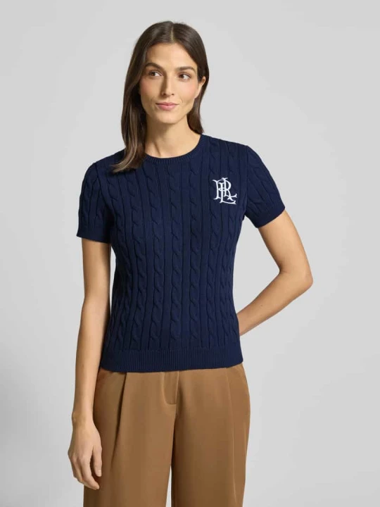 Zdjęcie produktu Sweter z dzianiny z prążkowanymi wykończeniami Model 'EYELAH' Lauren Ralph Lauren Granatowy