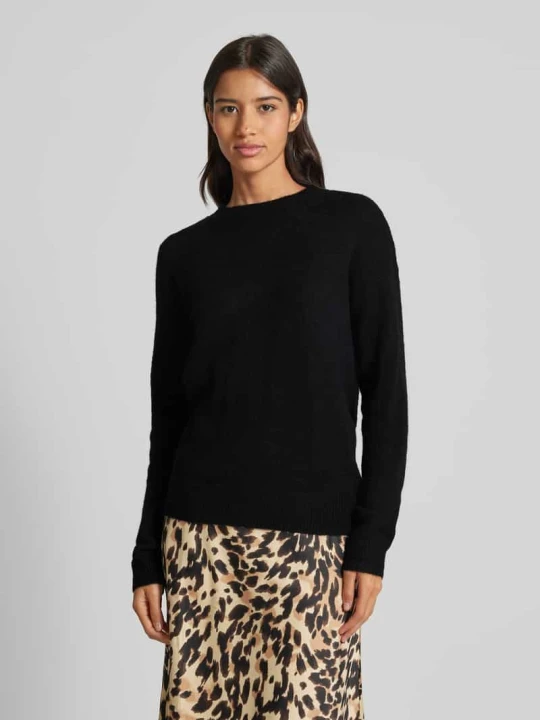 Zdjęcie produktu Sweter z dzianiny o kroju loose fit z dodatkiem wełny model „Festina” MSCH Copenhagen Czarny