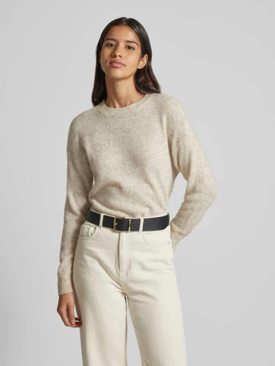 Zdjęcie produktu Sweter z dzianiny z dodatkiem wełny model „Festina” MSCH Copenhagen Beżowy