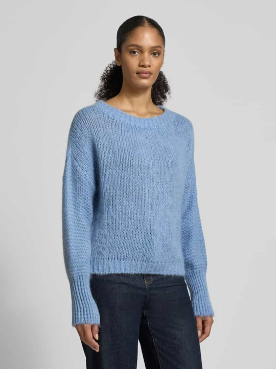 Zdjęcie produktu Sweter z dzianiny o kroju oversized z dodatkiem moheru model „Isolde” Lollys Laundry Jasnoniebieski