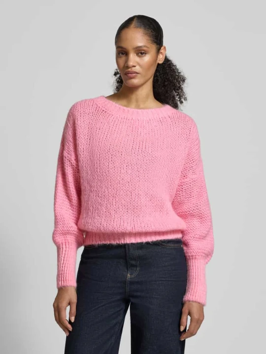 Zdjęcie produktu Sweter z dzianiny o kroju oversized z dodatkiem moheru model „Isolde” Lollys Laundry Różowy