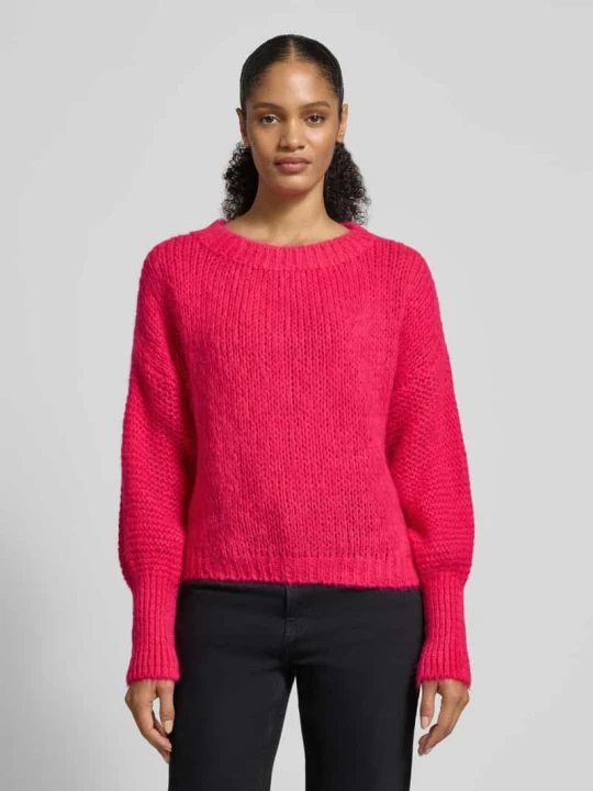 Zdjęcie produktu Sweter z dzianiny o kroju oversized z dodatkiem moheru model „Isolde” Lollys Laundry Mocnoróżowy