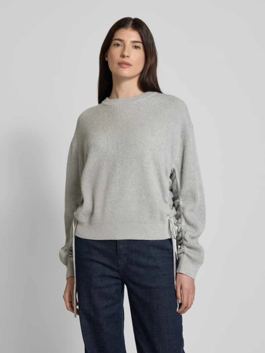 Zdjęcie produktu Sweter z dzianiny z prążkowanymi wykończeniami model ‘KEBEDI’ Drykorn Jasnoszary