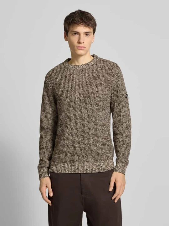 Zdjęcie produktu Sweter z dzianiny z prążkowanymi wykończeniami model ‘LIAM’ Jack&Jones Beżowy
