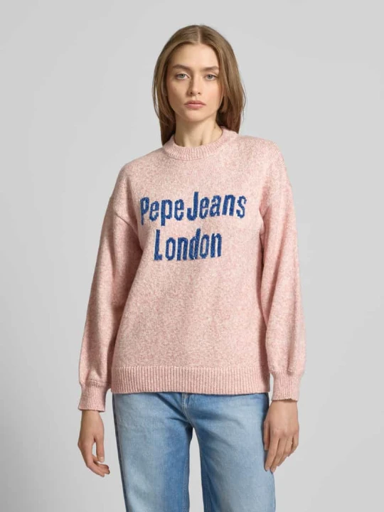 Zdjęcie produktu Sweter z dzianiny z prążkowanymi wykończeniami model ‘NALA’ Pepe Jeans Różowy melanż