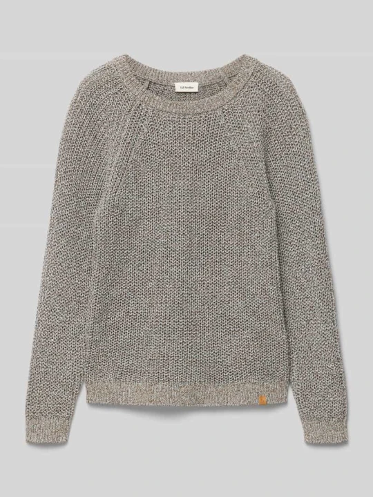 Zdjęcie produktu Sweter z dzianiny z prążkowanymi wykończeniami model ‘NORO’ Lil' Atelier Kamienny