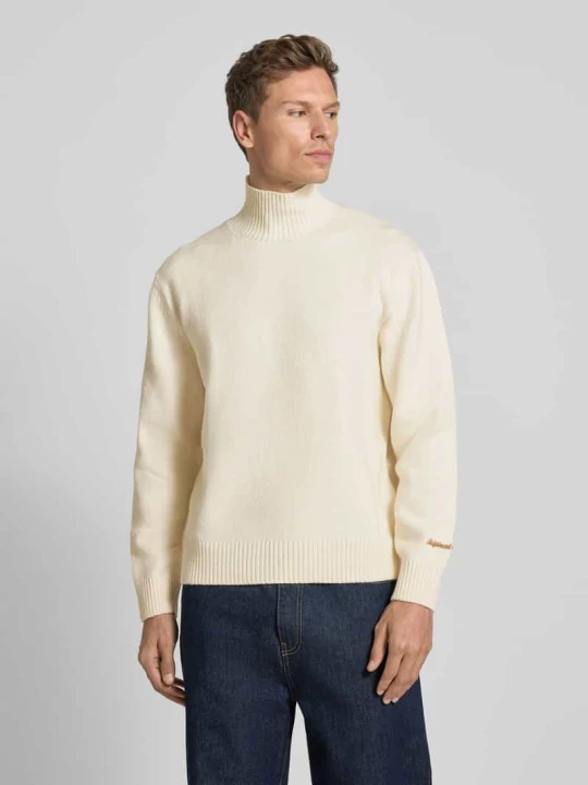Zdjęcie produktu Półgolfowy sweter z prążkowanymi wykończeniami Model „NORREBRO” Jack&Jones Złamany biały