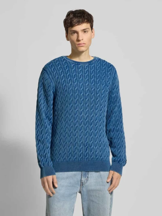 Zdjęcie produktu Sweter z dzianiny z prążkowanymi wykończeniami model ‘PRESIDIO’ Levi's Jeansowy niebieski