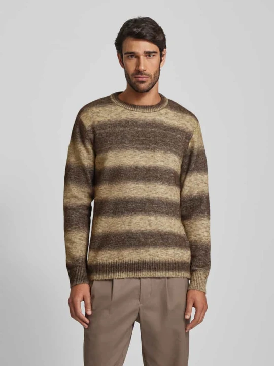 Zdjęcie produktu Sweter z dzianiny z prążkowanymi wykończeniami model ‘RAI’ Selected Homme Piaskowy