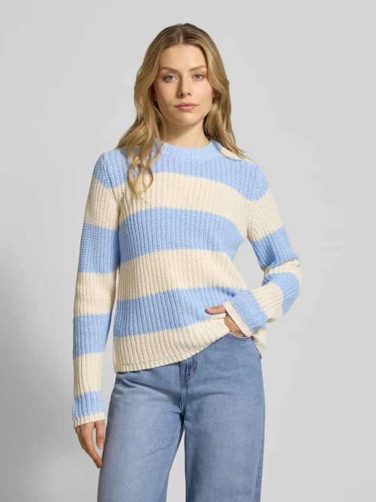 Zdjęcie produktu Sweter z dzianiny z prążkowanymi wykończeniami Model 'REMONE' Soyaconcept Jasnoniebieski