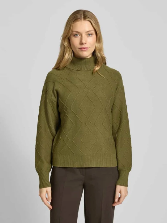 Zdjęcie produktu Sweter z dzianiny z prążkowanymi wykończeniami model ‘Saturn’ Freequent Khaki