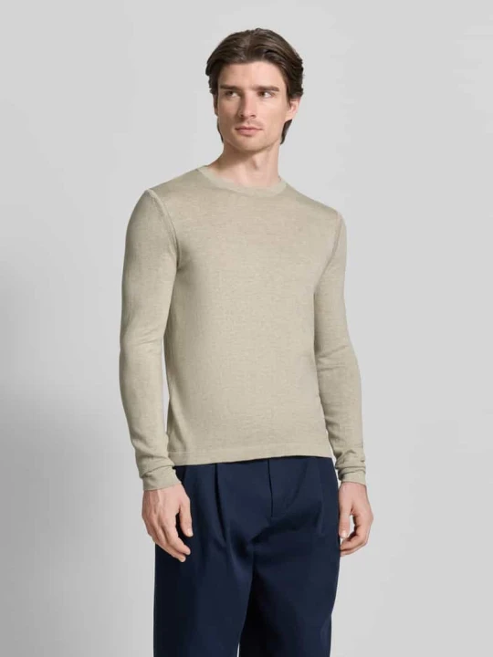 Zdjęcie produktu Sweter z dzianiny z prążkowanymi wykończeniami model „WALLIE” CINQUE Beżowy