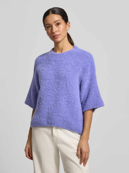 Zdjęcie produktu Sweter z dzianiny z prążkowanymi wykończeniami Model 'ZOLLY' American Vintage Jasnofioletowy
