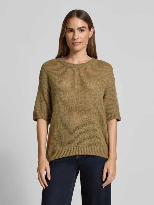 Zdjęcie produktu Sweter z dzianiny o kroju loose fit z dodatkiem wełny MORE & MORE Khaki