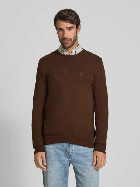 Zdjęcie produktu Regular Fit sweter z dzianiny z czystej wełny Polo Ralph Lauren Czekoladowy