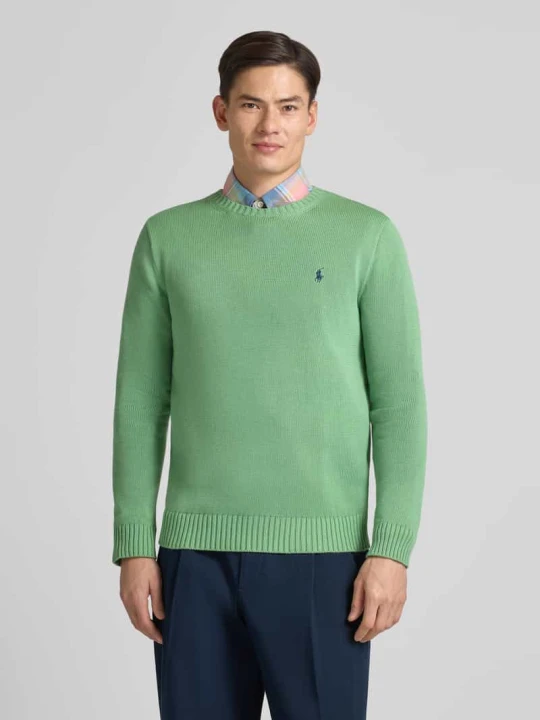 Zdjęcie produktu Sweter z dzianiny z prążkowanymi wykończeniami Polo Ralph Lauren Trawiasty zielony