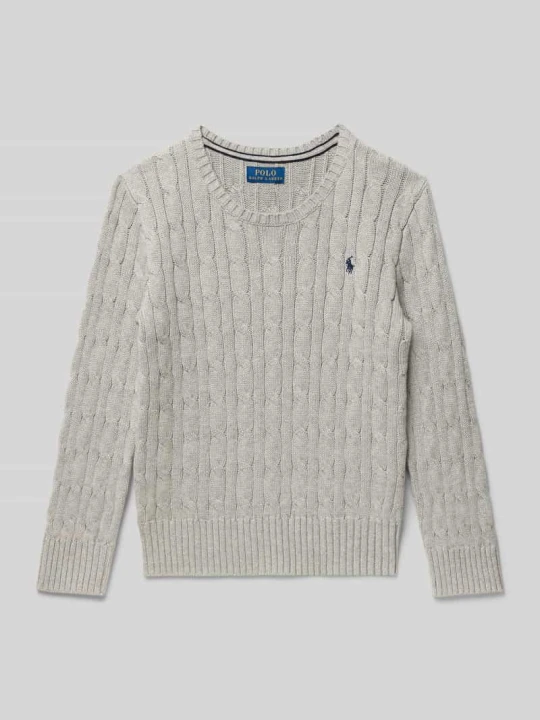 Zdjęcie produktu Sweter z dzianiny z prążkowanymi wykończeniami Polo Ralph Lauren Średnioszary melanż