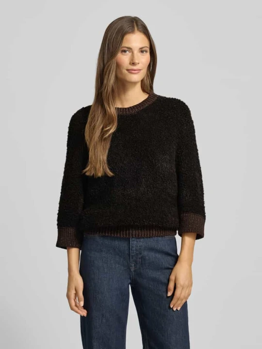 Zdjęcie produktu Sweter z dzianiny o kroju loose fit z dodatkiem wełny Rich & Royal Ciemnobrązowy