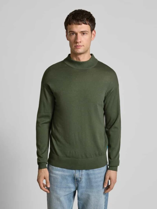 Zdjęcie produktu Sweter z dzianiny z prążkowanymi wykończeniami Scotch & Soda Oliwkowy