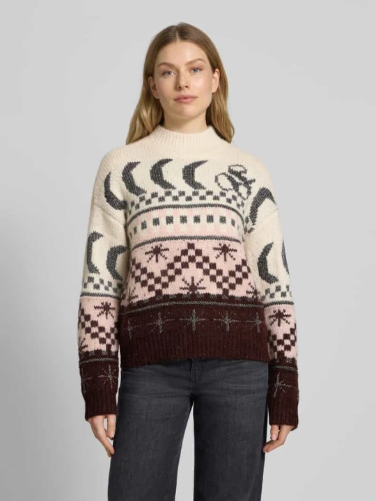 Zdjęcie produktu Sweter z dzianiny o kroju loose fit z dodatkiem wełny Scotch & Soda Czekoladowy